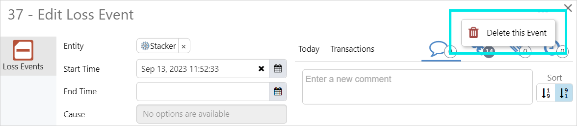 Screenshot showing Delete button in entry dialog