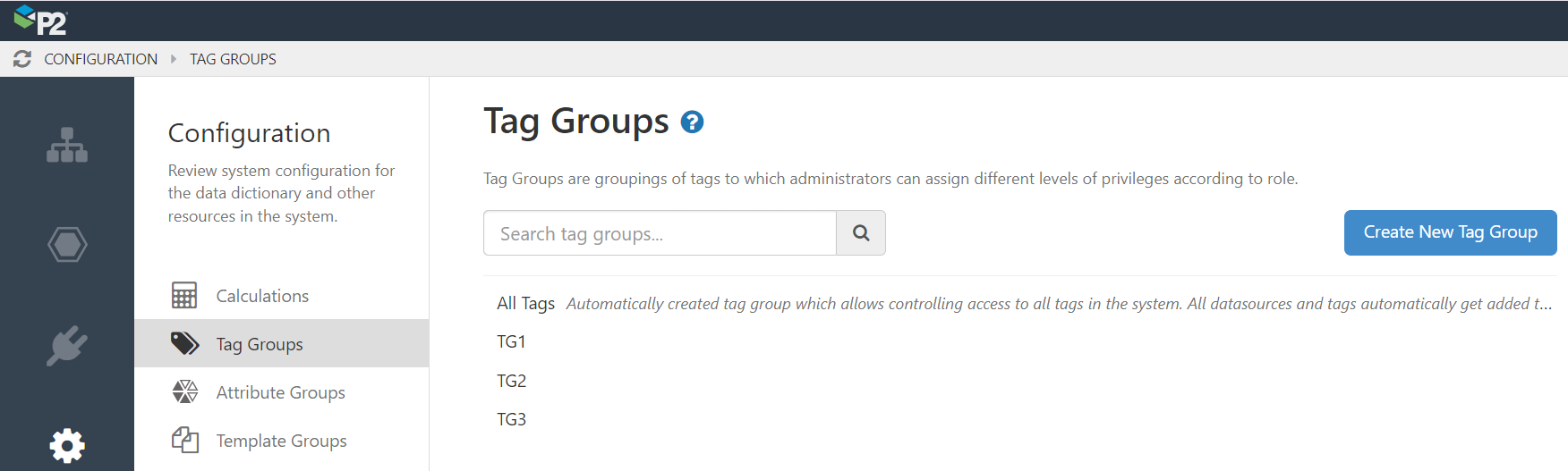 Screenshot showing Tag Groups in Server Management