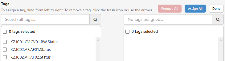Scan group tag assignment control